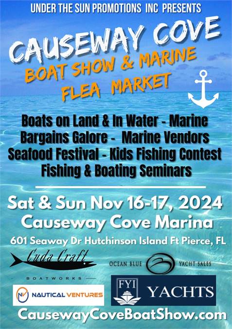 Set Sail for Adventure at the 5th Annual 2024 Causeway Cove Boat Show & Sale, Marine Flea Market & S