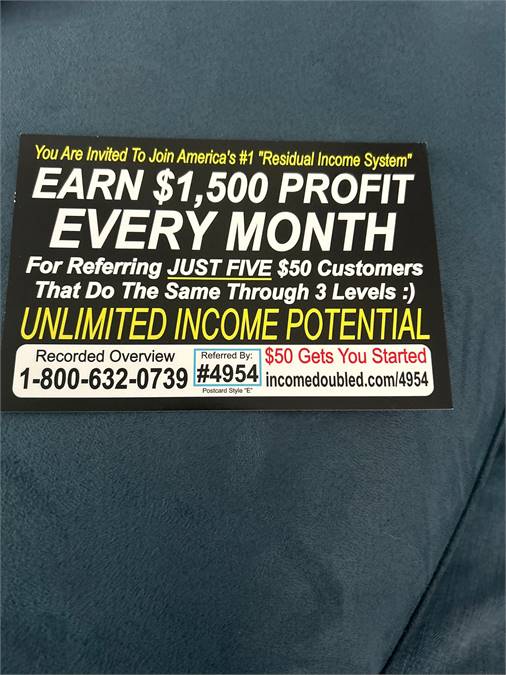 Limited Time Offer -Double Your Income Starting at $50