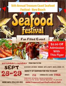 Advance Tickets Available Treasure Coast Seafood Festival Returns to Vero Beach with Exciting New Fe