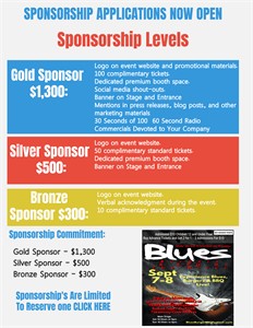 Sponsorship Applications Now Open for the Blues Burgers and BBQ Festival!